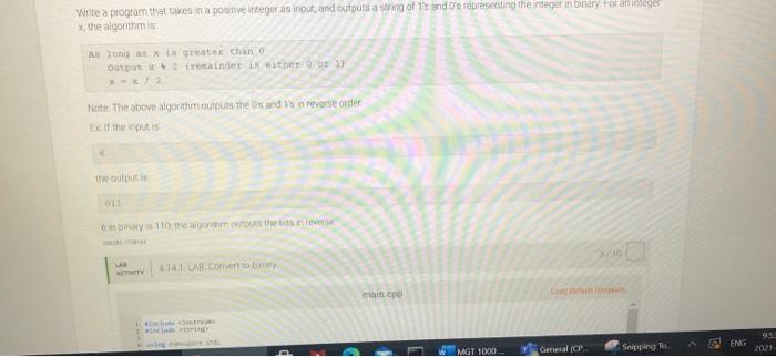  Write a program that takes in a positive Integer as input,