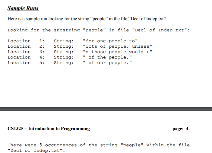 below as is including the spaces starting from the declaration: The contents