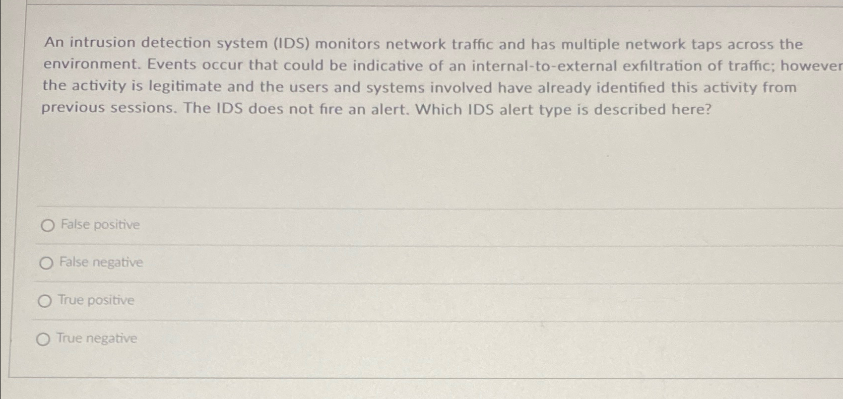  An intrusion detection system (IDS) monitors network traffic and has multiple