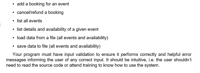 tests which test your code. A makefile to compile your program 3