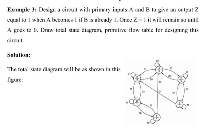 Flow Table. 9. Logic Circuit Solution ? Example 3: Design a circuit