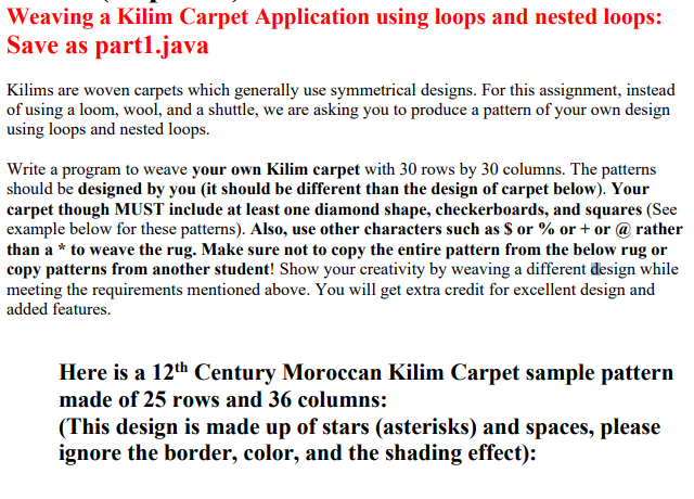 Please do it in Java. Please print the following pattern: 1. print
