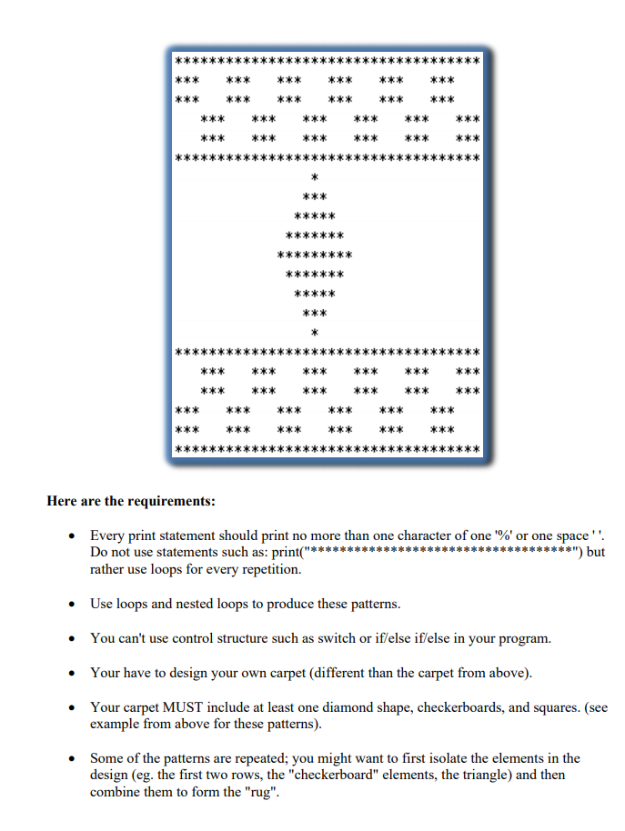 1x30 rectangle of & 2. print a vertical line of &; then