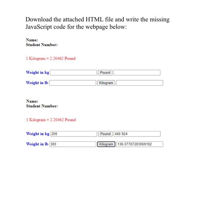  creat this by html and javascript Download the attached HTML file
