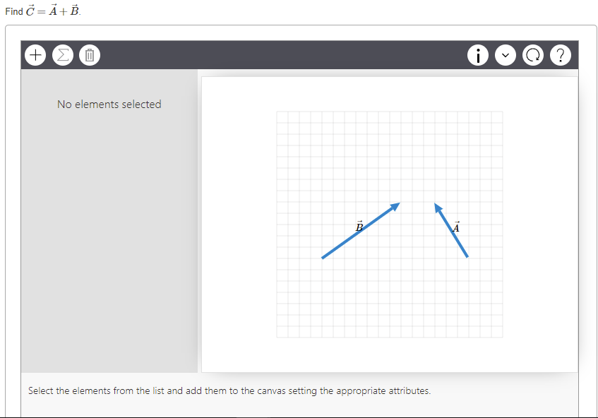  Find C= A+ + i ? No elements selected B Select