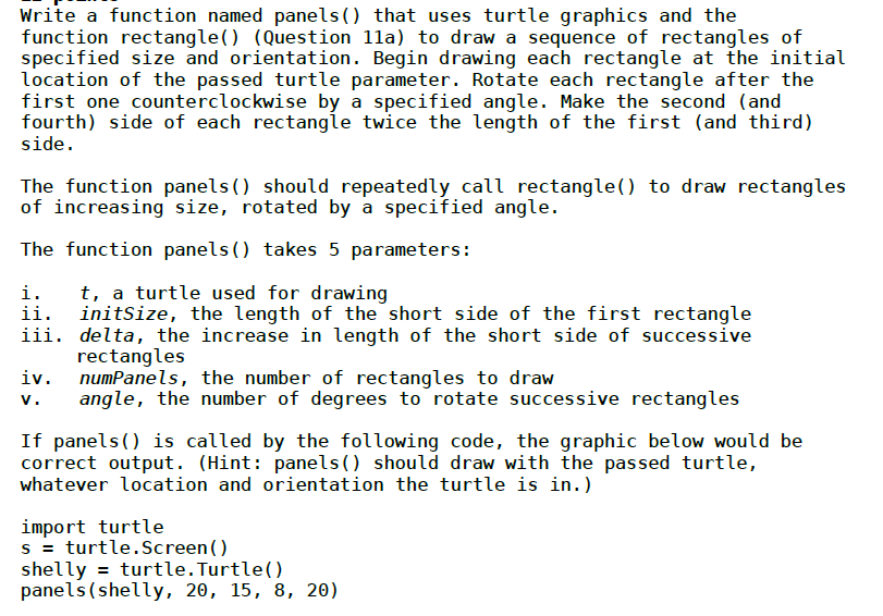 that uses turtle graphics to draw a rectangle of specified dimensions. The