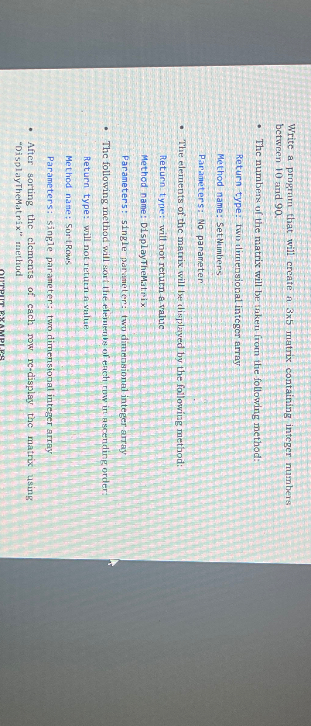  will be written in C# Write a program that will create