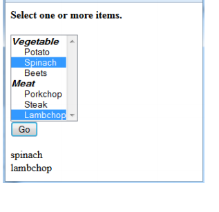 selected attribute of an option element makes that option initially selected within