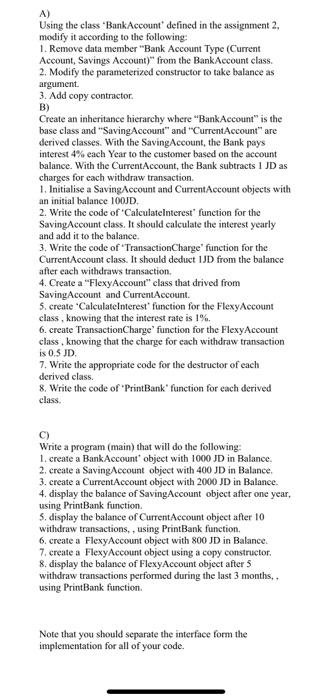 in c++ , i want a new solution A) Using the class