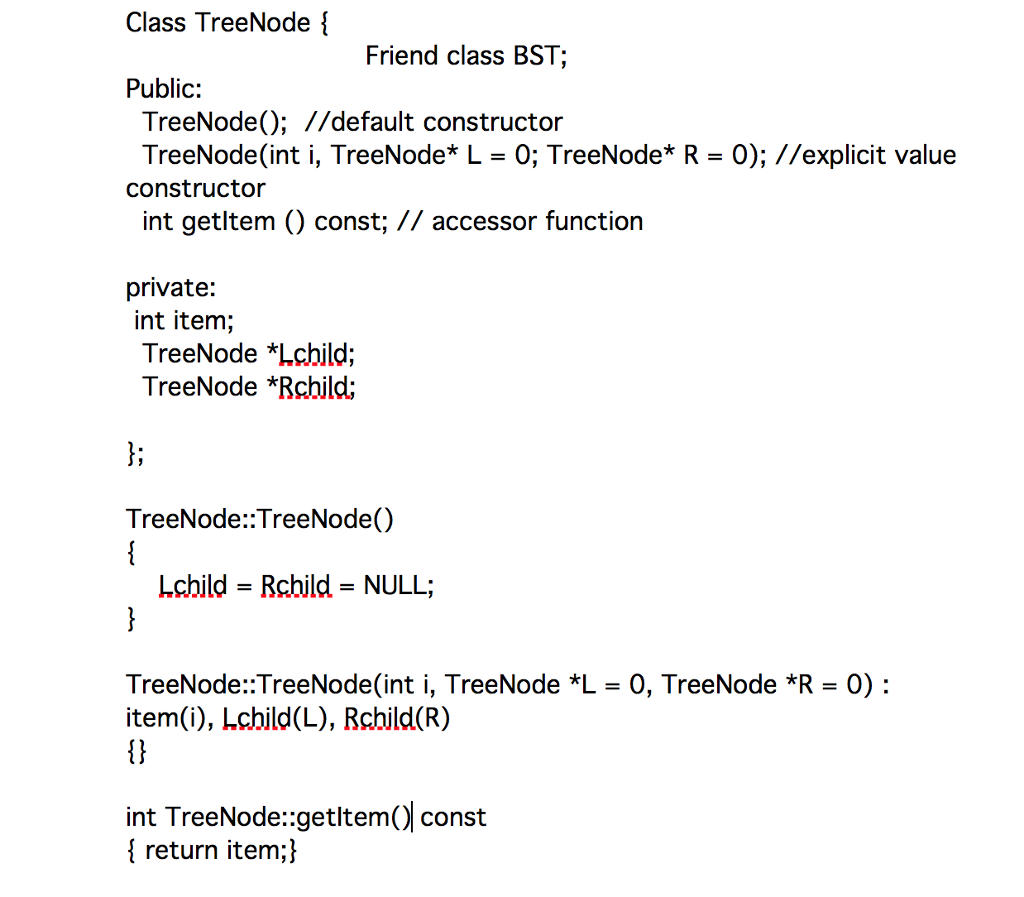 a Binary Search Tree with the following operations to be executed on