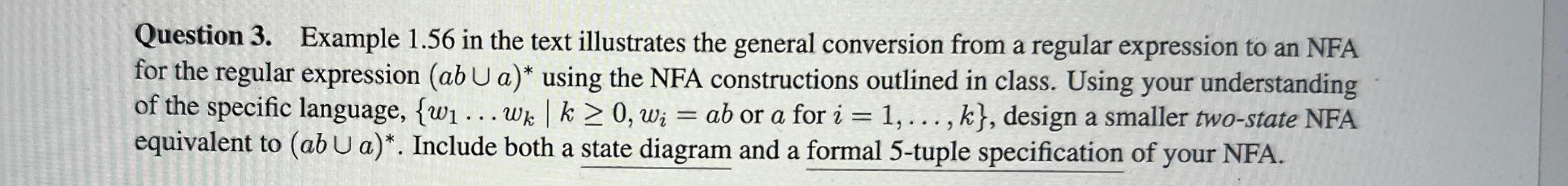 Question 3. Example 1.56 in the text illustrates the general conversion