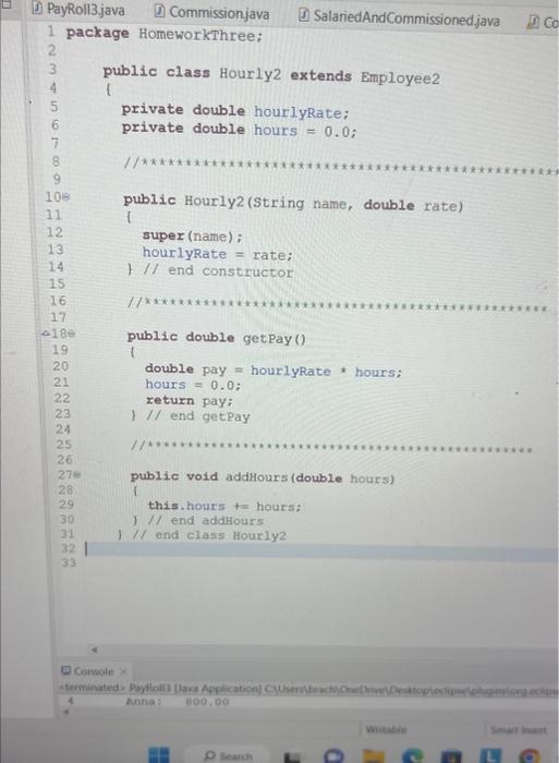 Section 8.15 in the textbook. Instead of paying all the (non-Hourly2) employees