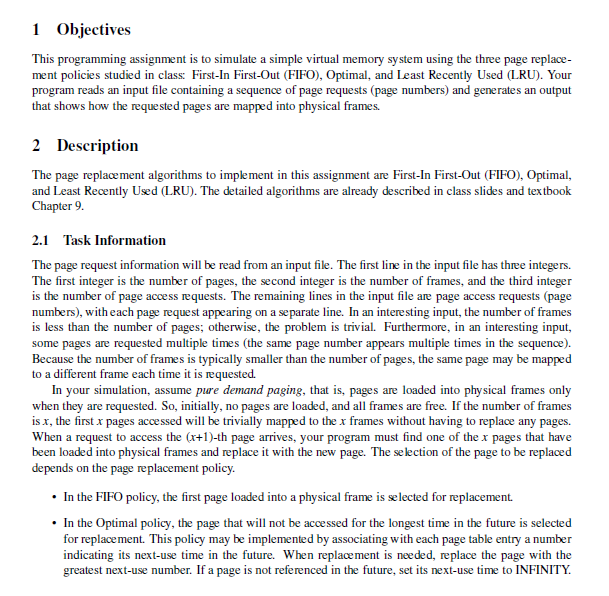  1 Objectives Th memory system using the three p age replace