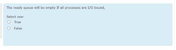  The ready queue will be empty If all processes are I/O