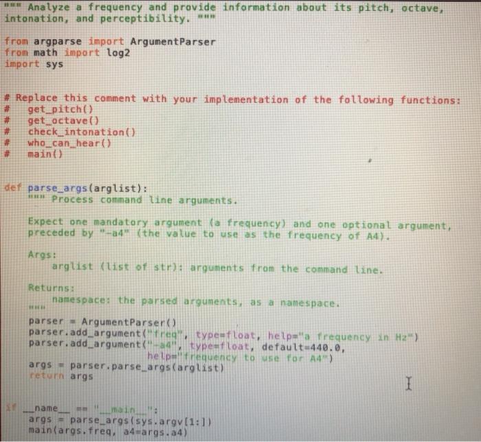 the degree to which the frequency is out of tune, given the