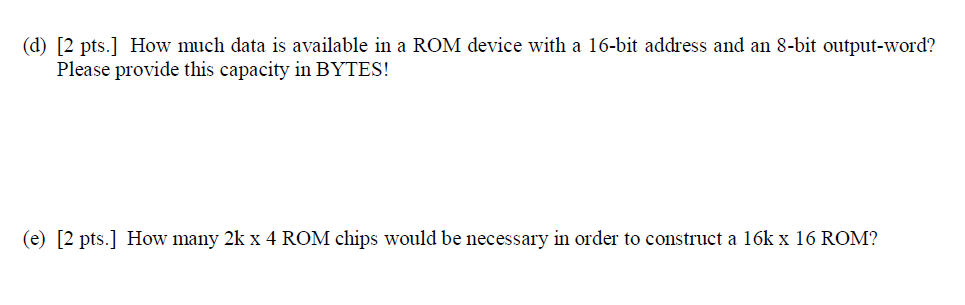 How much data is available in a ROM device with a
