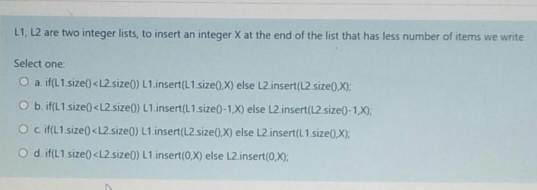  L1, L2 are two integer lists, to insert an integer X