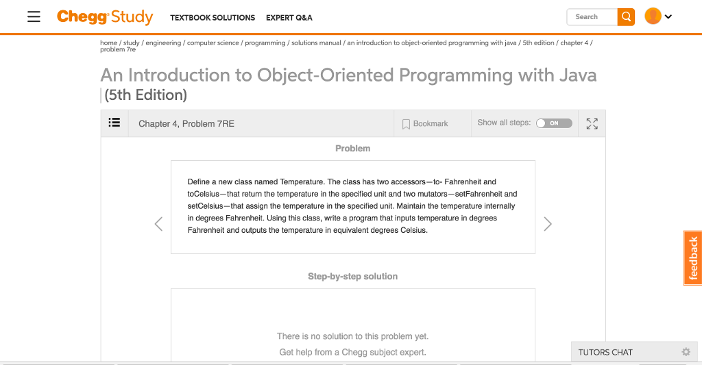  Define a new class named Temperature. The class has two accessors-to-Fahrenheit