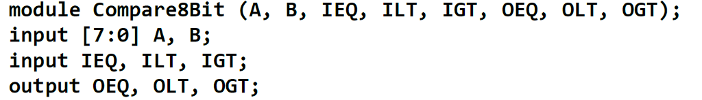 with the expandable 2(two)BitComparator. Requirements: 1) Done in behaviroral dataflow modeling 2)
