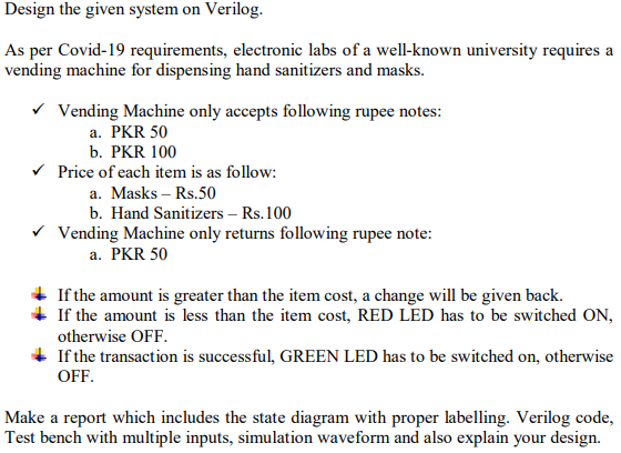 QUESTION STATE MACHINE DESIGN VERILOG CODE PART - 1 PART 2 TEST-BENCH