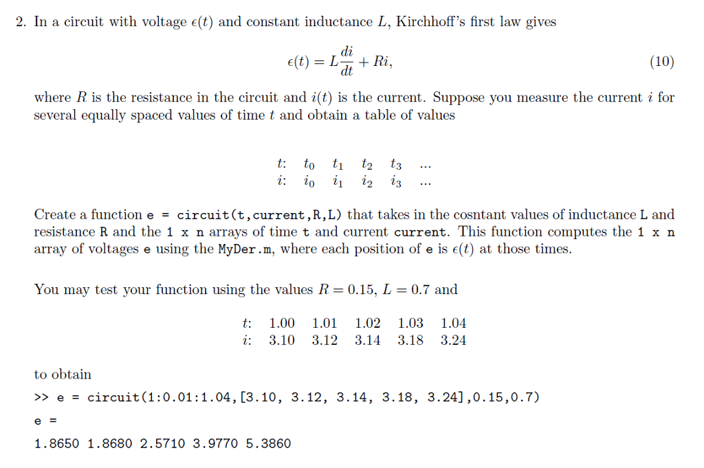implemented a one-sided estimate for the derivative of a function f (x)