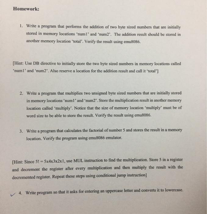 Also, I need to write conclusion analysis of each program Homework: