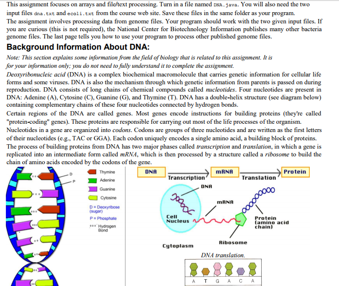  This assignment focuses on arrays and file/text processing. Turn in a