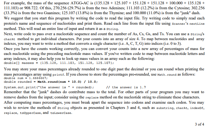 files. Your program should work with the two given input files. If