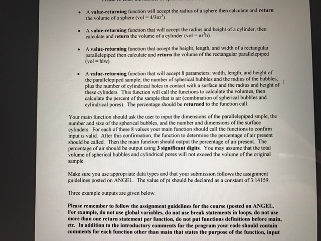 must follow the guidelines provided Goals: Developing problem-solving skills and functions Problem: