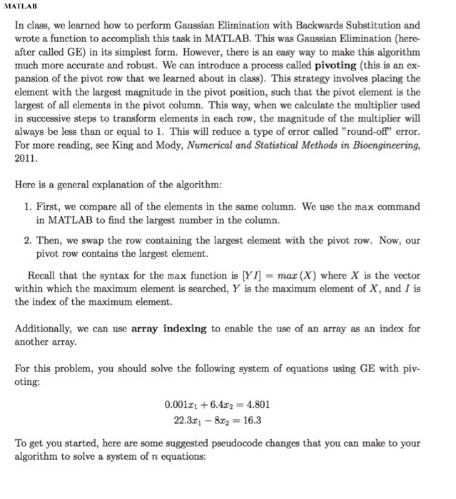  I need typed MATLAB code! In class, we learned how to