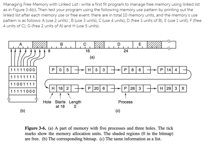  Please use C/Linux operating system to answer this question. Managing Free