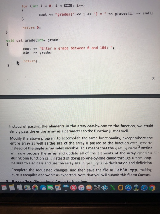 variables and the entire array itself as arguments to functions. The following