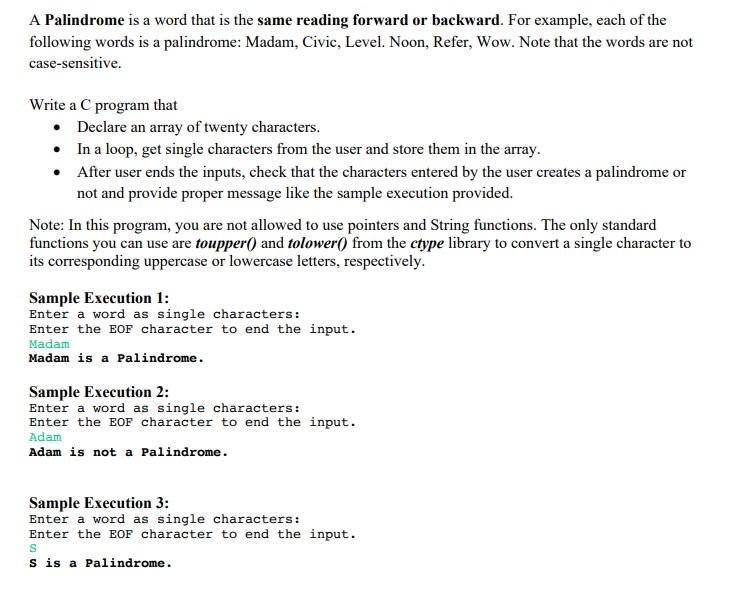  Write a C program that Declare an array of twenty characters.