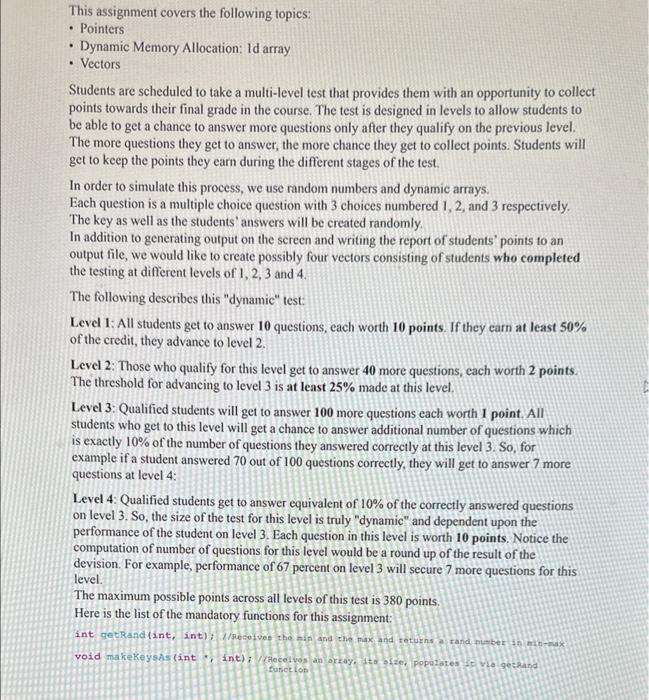 I need help with the C++ program. This assignment covers the following