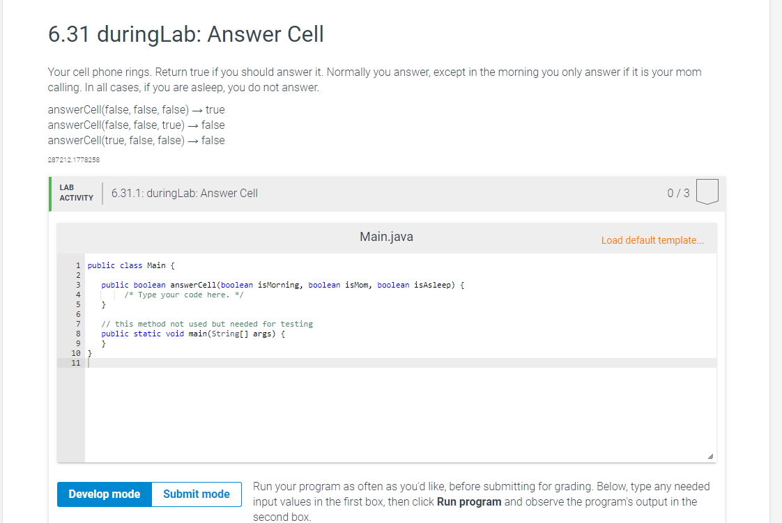 6.31 duringLab: Answer Cell 6.31 duringLab: Answer Cell Your cell phone rings.