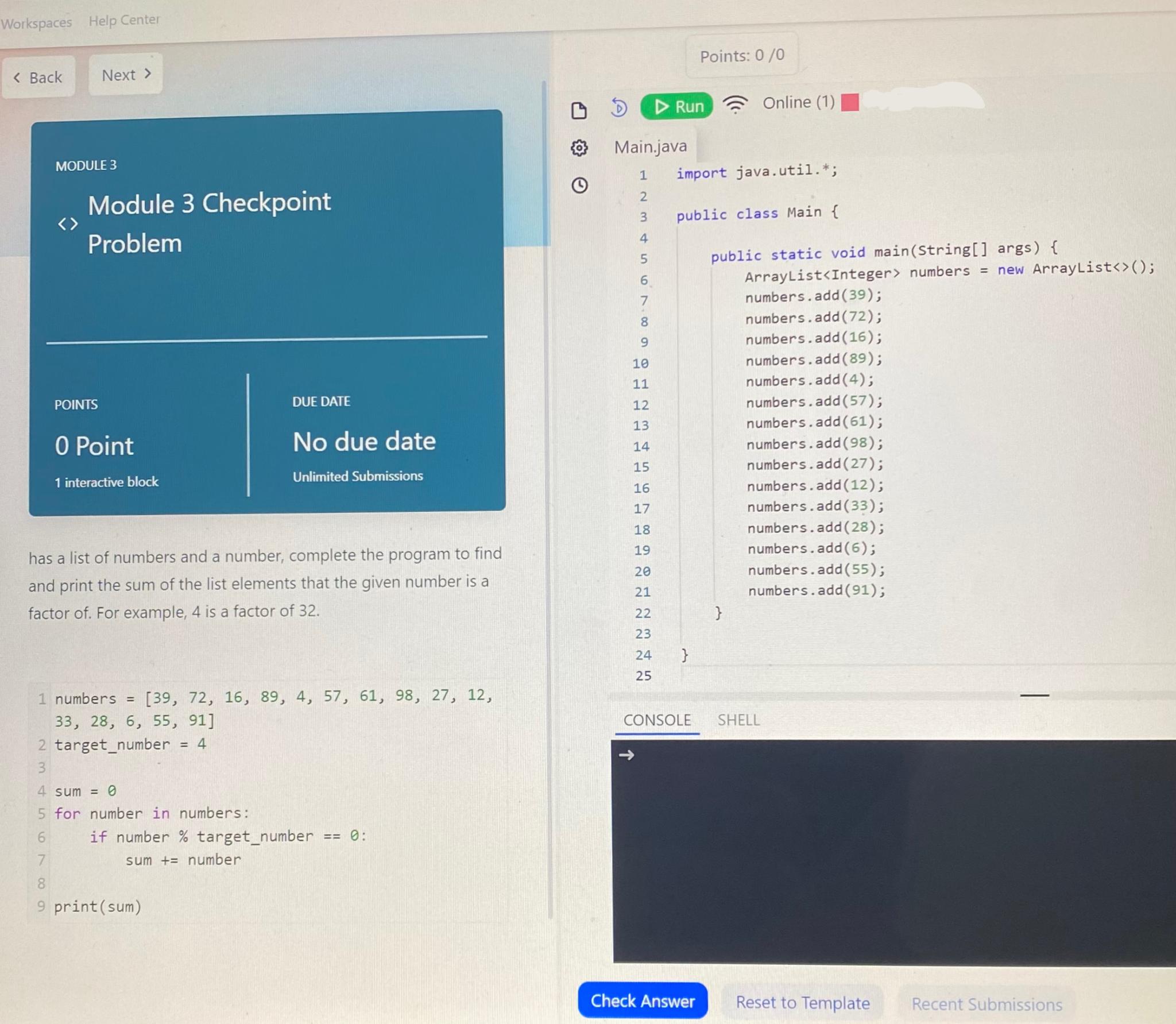 Please help me solve this code in Java, I will upvote