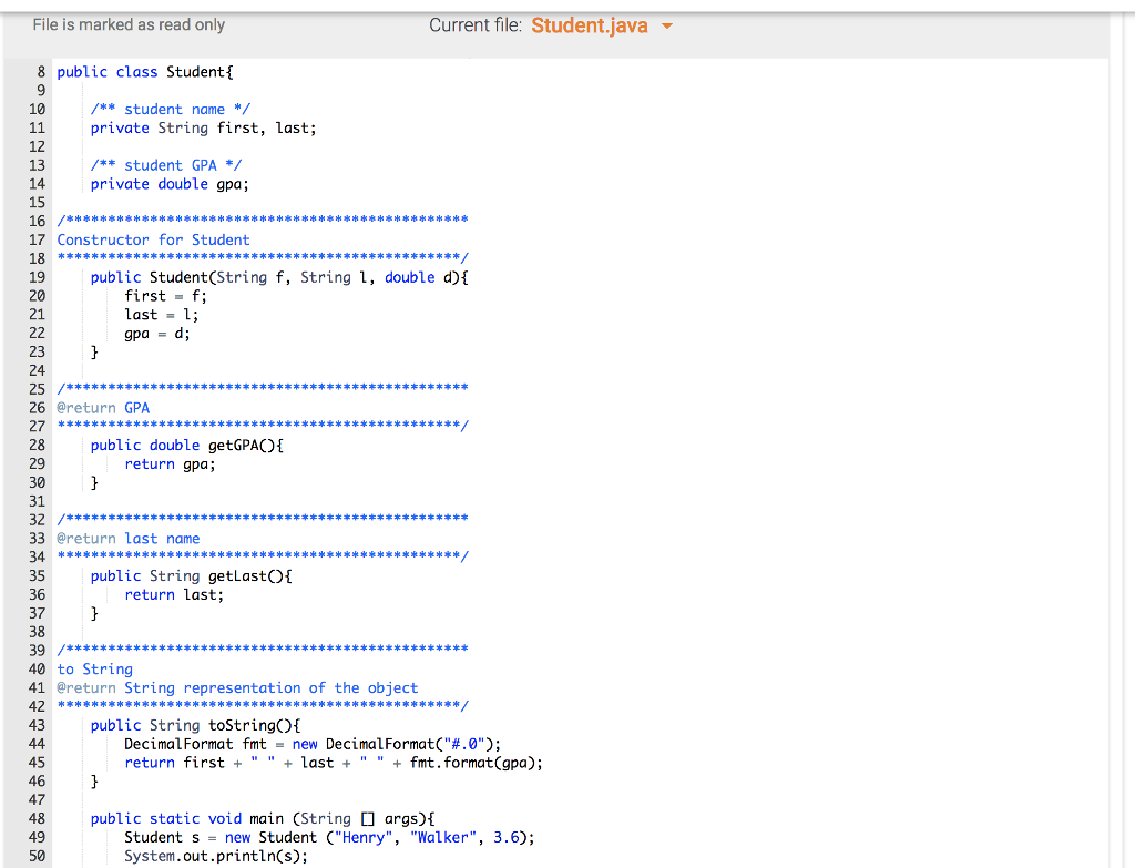 contains an ArrayList of Student. Write a method called findHighestStudent() as described