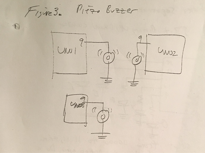 (about 100 seconds long)that features three separate piezoelectric buzzers playing tones of