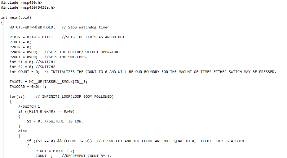 Please I need help, I have a program here it is MSP430