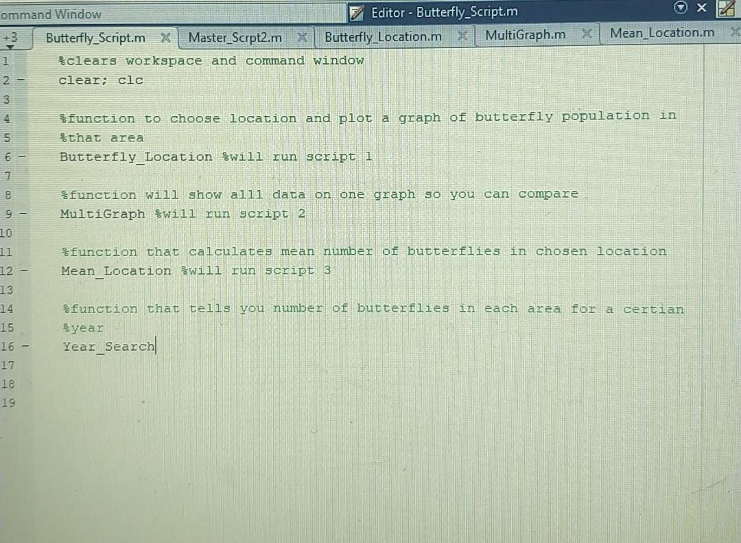 Need to create a master script in matlab that runs my other