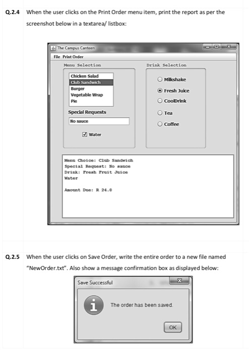 process food orders for the canteen. They currently write all this information