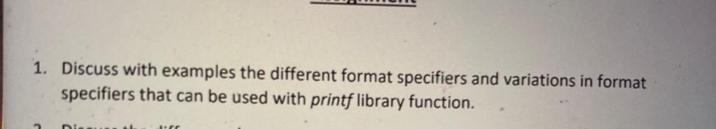 please give me the complete solution question from--- c programing 1.
