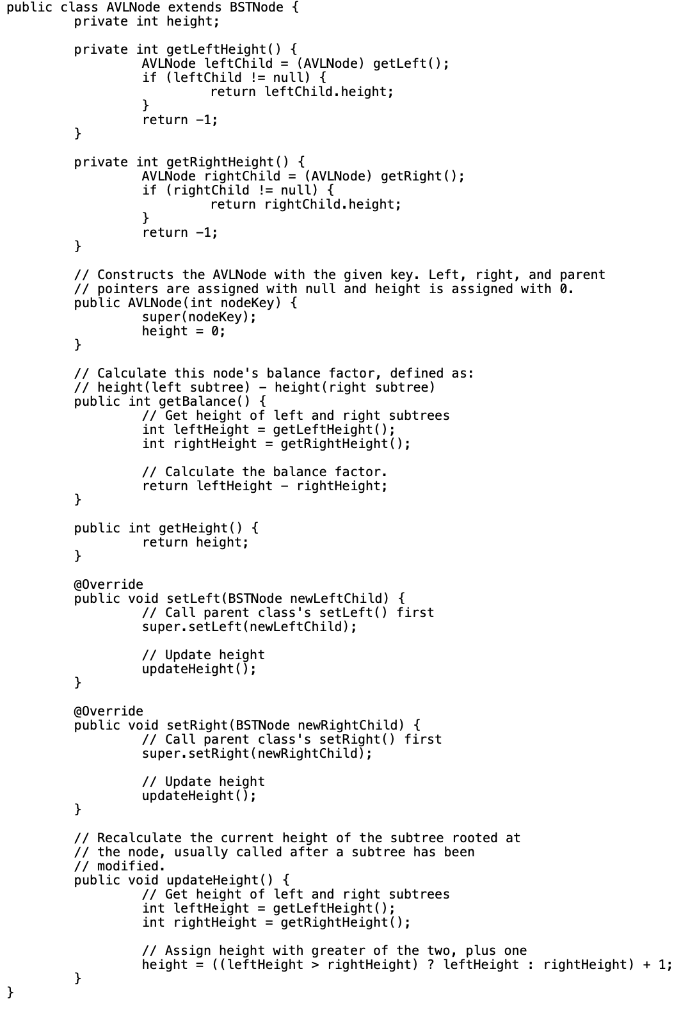 write in "Your Code Here" Thanks. Step 1: Inspect the BSTNode.java and