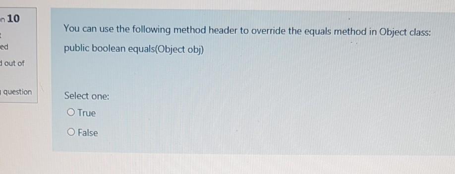 java en 10 You can use the following method header to override