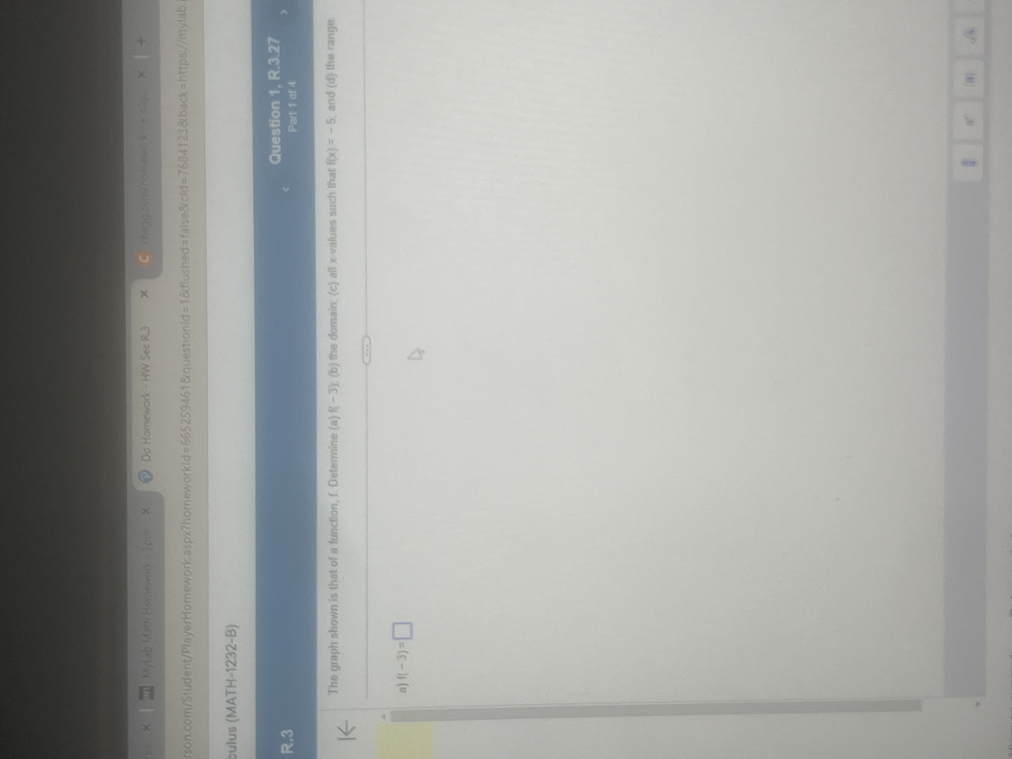 K\ The graph shown is that of a function, f. Determine