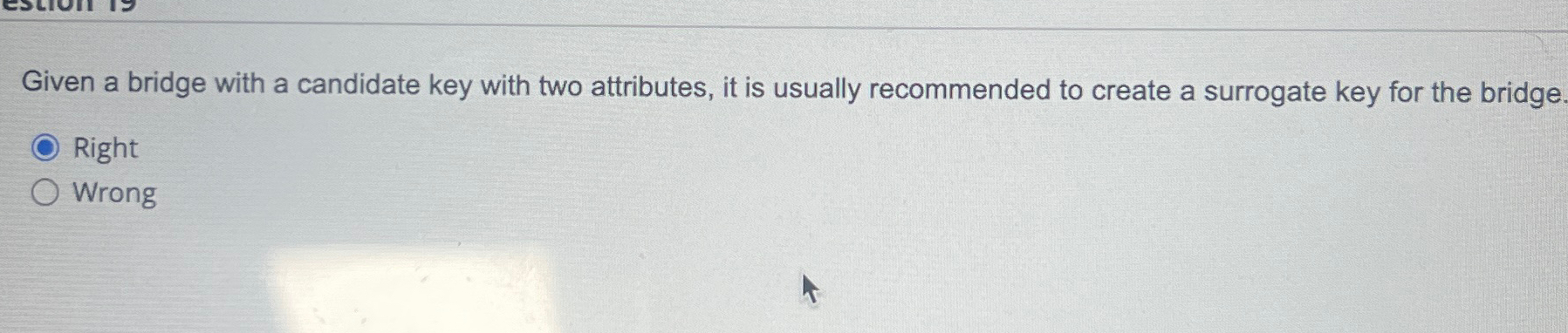  Given a bridge with a candidate key with two attributes, it