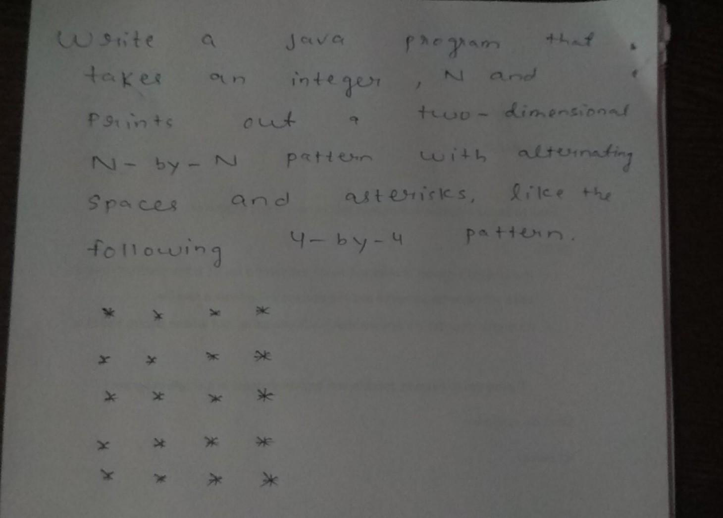  1 werite Java program taker on integer N and perints out