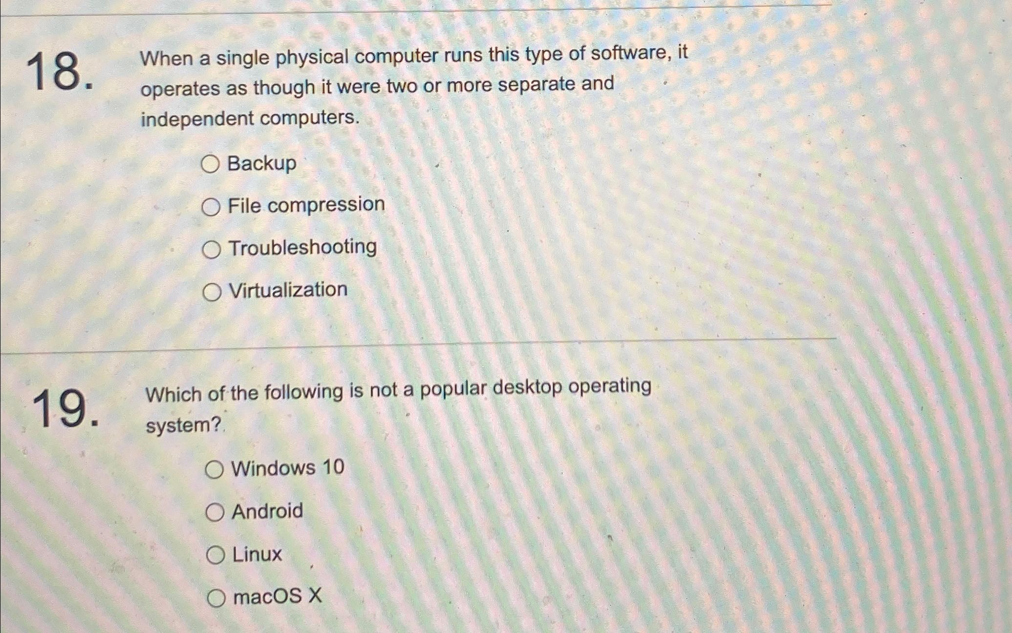  When a single physical computer runs this type of software, it