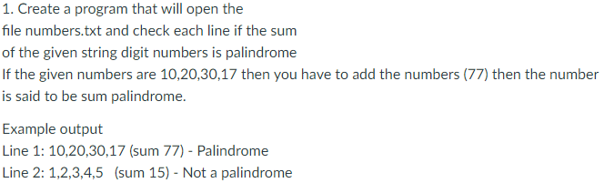 A python program 1. Create a program that will open the