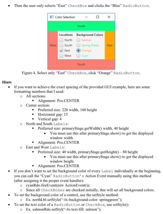 implement a GUI that changes the Label background color to the color